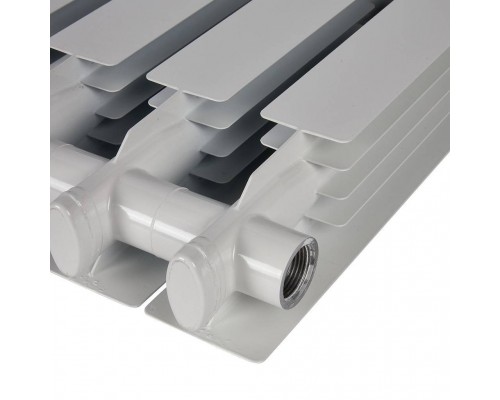 Радиатор алюминиевый STOUT ALPHA 350 8 секций боковое подключение (белый RAL 9016) SRA-2310-035008 (SRA-2310-035008)