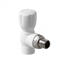 Шаровой кран Pro Aqua d=20-1/2 PP-R для радиатора угловой Белый (PA42108)
