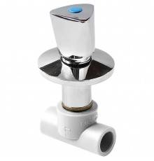 Клапан Pro Aqua d= 20 PP-R (вентиль) трилистник с хромированной рукояткой Белый (PA43508)
