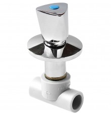 Клапан Pro Aqua d= 25 PP-R (вентиль) трилистник с хромированной рукояткой Белый (PA43510)