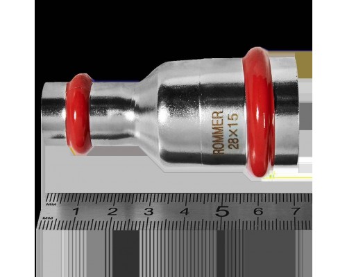 Муфта ROMMER переходная, 28х15, из нержавеющей стали прессовой (RSS-0018-002815) Муфта ROMMER переходная, 28х15, из нержавеющей стали прессовой (RSS-0018-002815)
