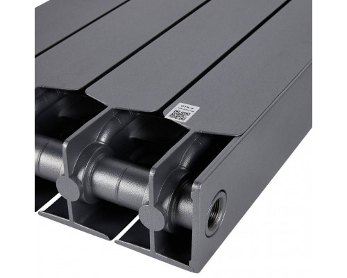 Радиатор биметаллический RIFAR SUPReMO 500 4 секции боковое подключение (Антрацит) 4RS50-4-TI (4RS50-4-TI)