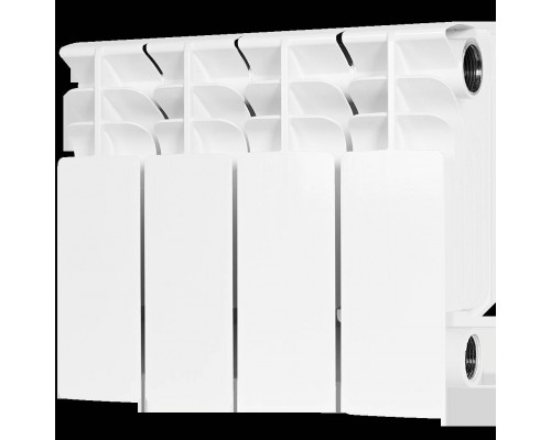 Радиатор биметаллический STOUT TITAN 200 4 секций боковое подключение (белый RAL 9016) SRB-3310-020004 (SRB-3310-020004)