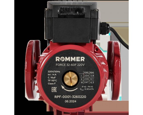 Насос циркуляционный фланцевый ROMMER PRF трехскоростной 32-60F 220V RPF-0001-3260220 (RPF-0001-3260220) Насос циркуляционный фланцевый ROMMER PRF трехскоростной 32-60F 220V RPF-0001-3260220 (RPF-0001-3260220)