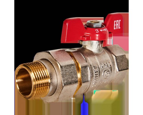 Кран шаровой с американкой ROMMER ВР/НР, ручка бабочка 3/4 (RBV-0005-2510220)