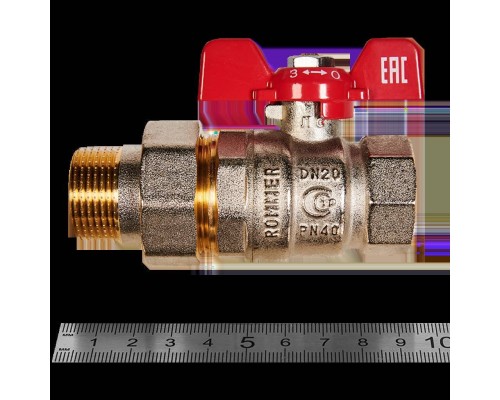 Кран шаровой с американкой ROMMER ВР/НР, ручка бабочка 3/4 (RBV-0005-2510220)