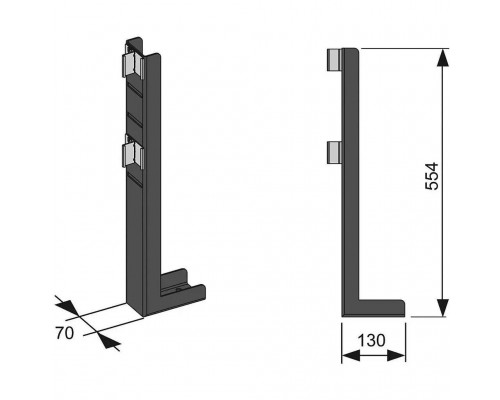 Опора для отдельностоящей перегородки WALLBOX (WB 90317)