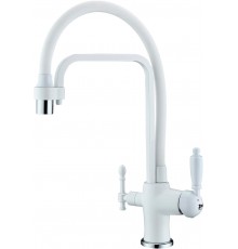 Смеситель для кухни Zorg Sanitary ZR 342-8 YF White с гибким изливом
