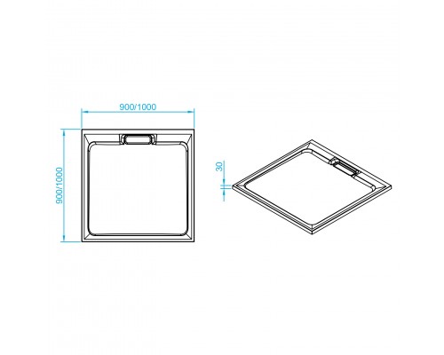 Душевой поддон квадратный RGW STA-01B Черный  1000x1000