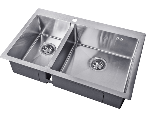 Комплект Мойка Steel Hammer SH 78-2-51-R сталь + Смеситель MEGA City MG- ZRV104 хром