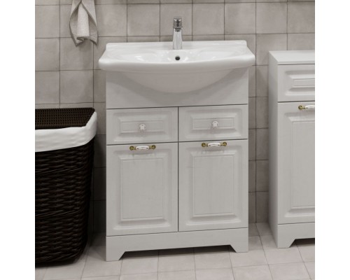 Тумба с раковиной Stella Polar Кармела 65 ольха белая