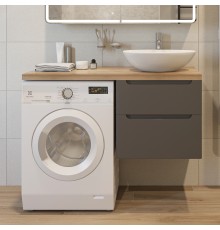 Тумба с раковиной STWORKI Берген 60 серая со светлой столешницей 122, Moduo 55 Leaf, L