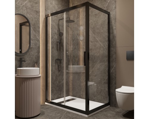 Душевой уголок STWORKI Эстерсунд 120x80 см профиль черный матовый