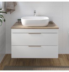 Тумба с раковиной STWORKI Копенгаген 80 белая, со столешницей Wood Spirit 80 и сифоном Neo 30987065