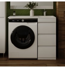 Тумба с раковиной Style Line Даллас 100 Люкс Plus, белая, 3 ящика R