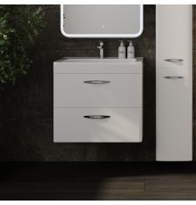 Тумба с раковиной Style Line Каре 70 подвесная. Люкс Plus, белая
