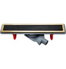 Душевой трап (лоток) Pestan Confluo Premium Gold Black Glass Line Confluo Premium Gold Black Glass Line 550 черное стекло/позолоченная сталь