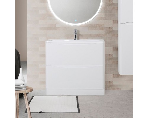 Тумба с раковиной BelBagno Acqua 80 напольная, bianco lucido