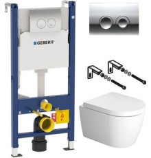 Комплект Унитаз Duravit ME by Starck с микролифтом + Инсталляция Geberit Duofix Delta 3 в 1 с кнопкой смыва