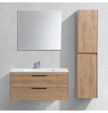 Мебель для ванной комнаты Vincea Chiara 2D 100, 2 ящика, светлый дуб, с белой раковиной