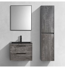 Мебель для ванной комнаты Vincea Chiara 2D 60, 2 ящика, камень, с черной раковиной