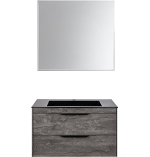 Мебель для ванной комнаты Vincea Chiara 2D 80, 2 ящика, камень, с серой раковиной