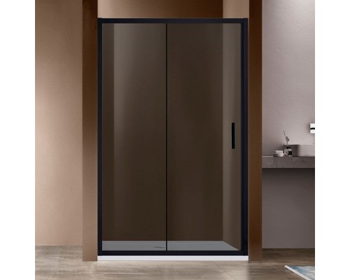 Душевая дверь в нишу Vincea Garda VDS-1G120CGB 120 см, профиль чёрный, стекло тонированное