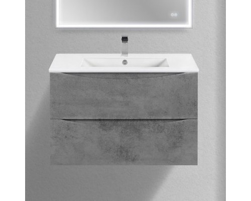 Тумба с раковиной Vincea Mia Slim 80, 2 ящика, бетон