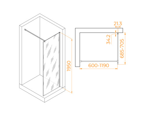 Душевая перегородка RGW WA-001 700
