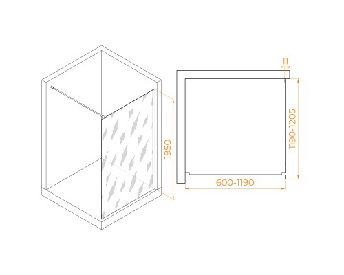 Душевая перегородка RGW WA-002 1200