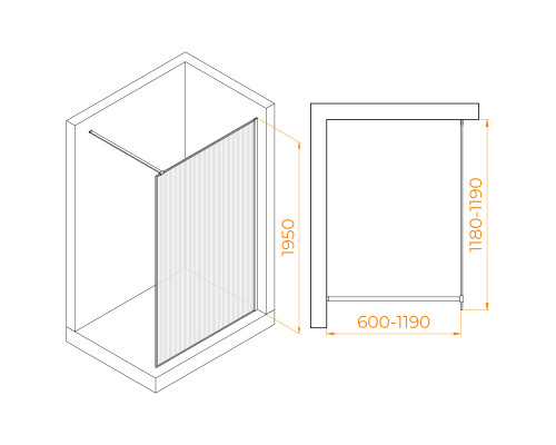 Душевая перегородка RGW WA-08B 1200