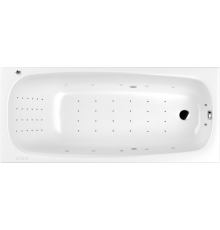 Акриловая ванна WHITECROSS Layla Slim NANO 180x80 см, с гидромассажем, с каркасом, со сливом-переливом