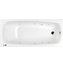 Акриловая ванна WHITECROSS Layla Slim SOFT 180x80 см, с гидромассажем, с каркасом, со сливом-переливом, фурнитура бронза