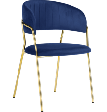 Стул Woodville Kamelia 15320 dark blue, ножки gold