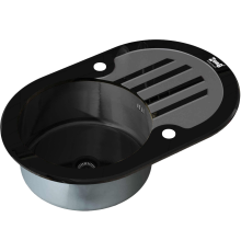 Мойка кухонная Zorg Inox Glass GL-7851-OV-BLACK-GRAFIT
