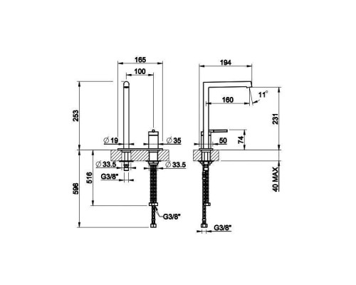 Gessi Ingranaggio Смеситель для раковины высокий с длинным изливом, с донным клапаном, цвет: хром. 63516#031