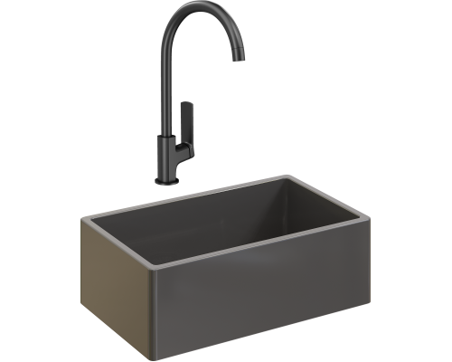 Комплект Мойка кухонная Domaci Сиена 50276-112 антрацит + Смеситель STWORKI HWX5015-P01BK