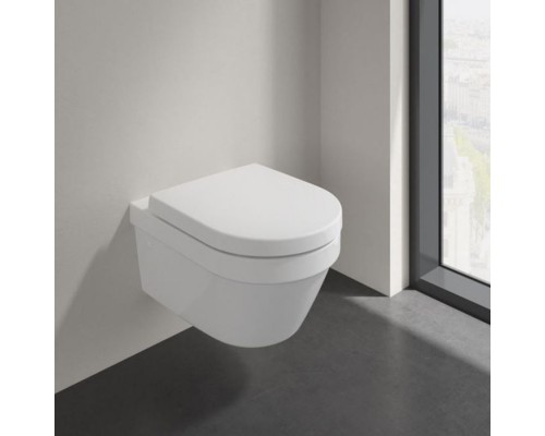 VilleroyBoch Architectura Комплект Унитаз-подвесной 37х53х33см., сиденье с функцией QuickRelease, Softclose, цвет: альпийский белый. 4694HR01