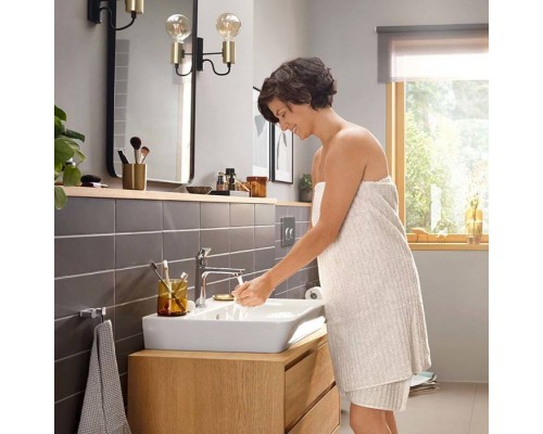 Hansgrohe Rebris E Смеситель для раковины, 1 отв., с донным клапаном, цвет: хром. 72557000 Hansgrohe Rebris E Смеситель для раковины, 1 отв., с донным клапаном, цвет: хром. 72557000