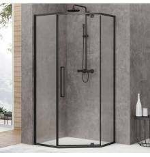 Душевой уголок Black White Stellar Wind S875 Black 90х90, профиль черный, стекло прозрачное