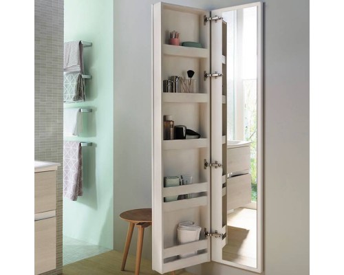 Burgbad Sys30 Шкаф 40х15х176cм., подвесной, 1 зеркало, 5 полок, Sx, цвет: белый глянцевый. SPDH040L461