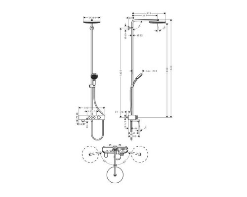 Hansgrohe Pulsify S Душевая система, настенная, 1jet, с термостатом, цвет: хром. 24230000 Hansgrohe Pulsify S Душевая система, настенная, 1jet, с термостатом, цвет: хром. 24230000
