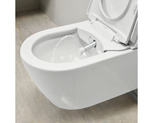 VilleroyBoch Viclean Унитаз-биде подвесной 38.5х59.5х40см., CeramicPlus, цвет: альпийский белый. V0E200R1