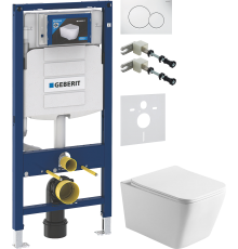 Комплект Унитаз подвесной Vincea Q-Line VT1-12 белый + Крепления Geberit Duofix 111.815.00.1 к стене + Шумоизоляция 156.050.00.1 + Инсталляция UP 320 111.300.00.5 + Кнопка Sigma 01 115.770.11.5 белая