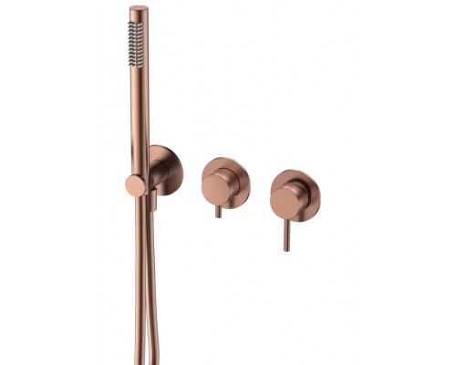 AQM8805BC Встраиваемый смеситель на 3 потр. в комплекте с внутр. частью, медь шлифованная AQM8805BC