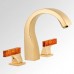 THG Ginkgo Смеситель для ванны, 3 отв., цвет: золото/хрусталь. U5E-F01-25