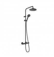 Hansgrohe Vernis Blend Душевая стойка с верхним душем 200 1jet с термостатом, цвет: матовый черный . 26276670