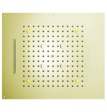 BOSSINI DREAM/3 Верхний душ 570x470 мм, 3 режима (дождь, каскад, туман) с 4 LED RGB, блок питания/управления, Cromoterapia, цвет: сатинированное золото. H38935.043