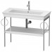 Duravit White Tulip Металлическая консоль 98.4x45х76см., напольная, 1 дерев. полка, 2 п/держ., цвет: белый высокоглянцевый. 2363100000,  WT4547B8585