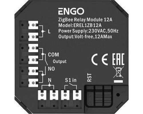 Модульное реле ZigBee 12A, сухой контакт Модульное реле ZigBee 12A, сухой контакт